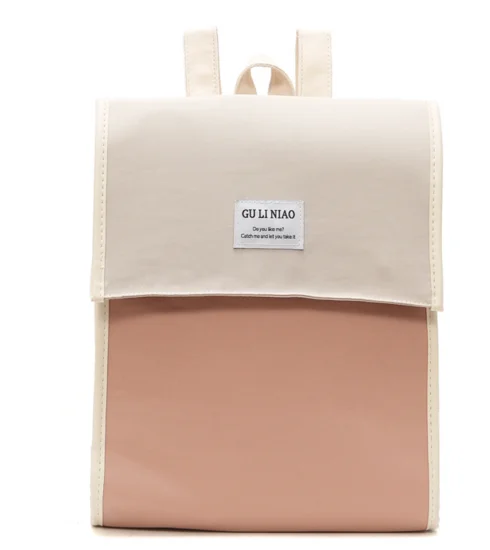 

New Tide Retro Stitching Contrast Color Backpacks Preppy Style Teenage Girls School Backpacks Femme Elegant Travel Bags D164