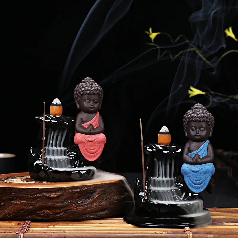 1 шт., конусы для благовоний, горелка, креативный домашний декор, маленький монах, кадило в виде маленького Будды, горелка для благовоний, используется в домашних условиях