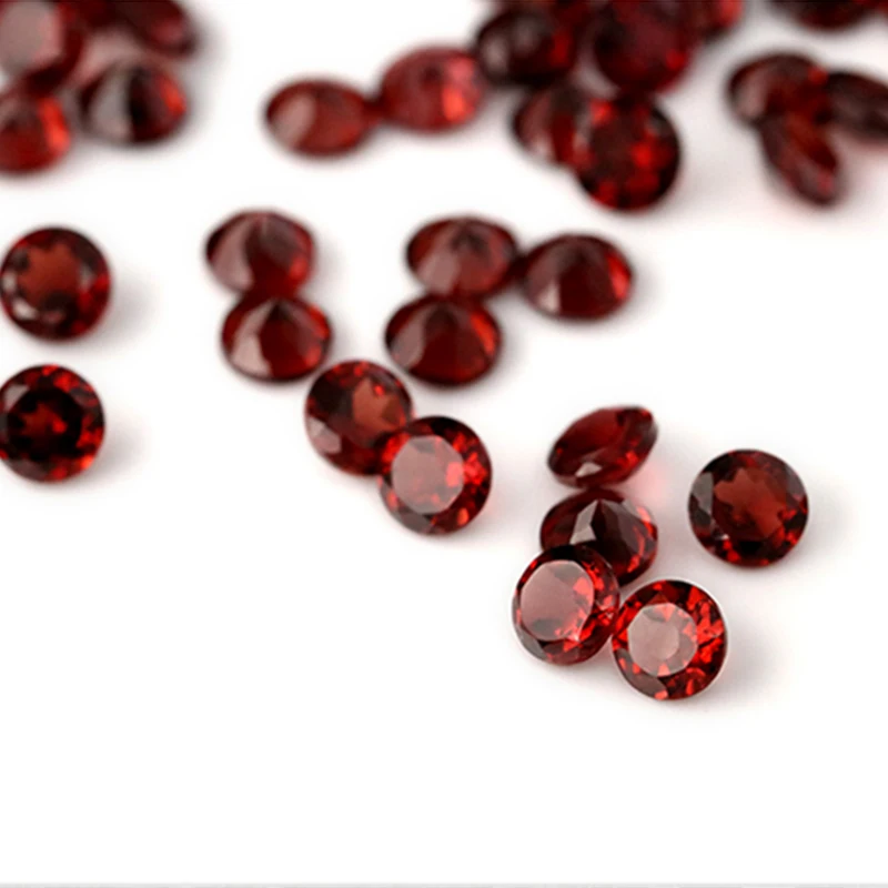 Natural red garnet in 5mmX5mm round cut for jewelry making,high quality DIY loose gemstone deep red color fire with high quality