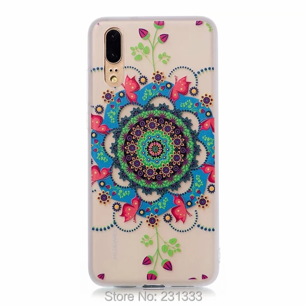 Мягкий ТПУ чехол с мультяшным цветком c ku для Huawei P20 PRO P8 LITE 2017 P Smart Butterfly Bird Relief Oil GEL