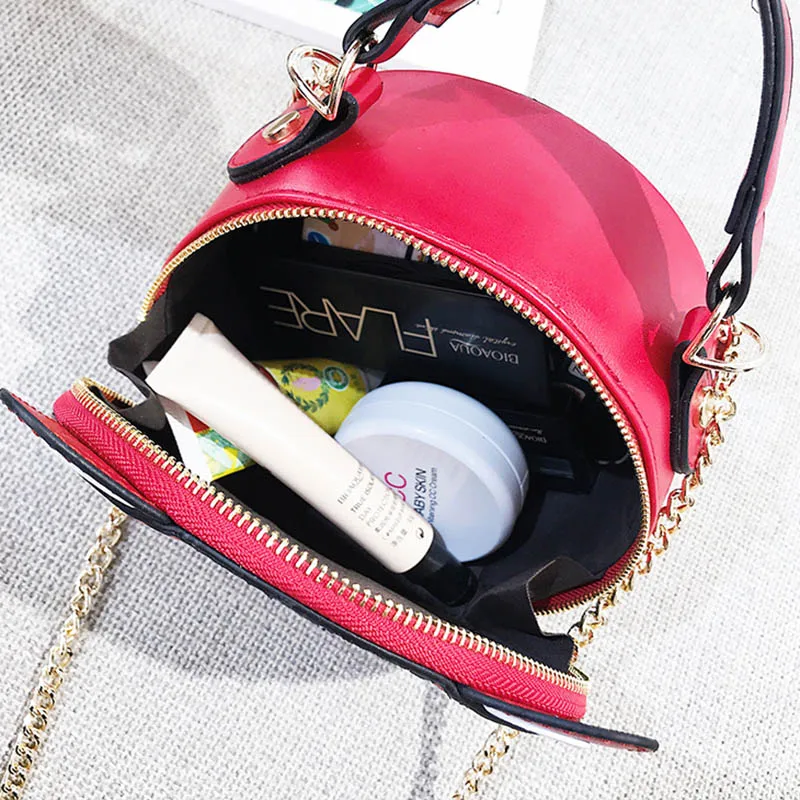 Women Patchwork Handbag Female Leather Roll Circular Bag Famous Crossbody Shoulder Bags Animal Chains Fashion Tote Sac SS7316 (5)