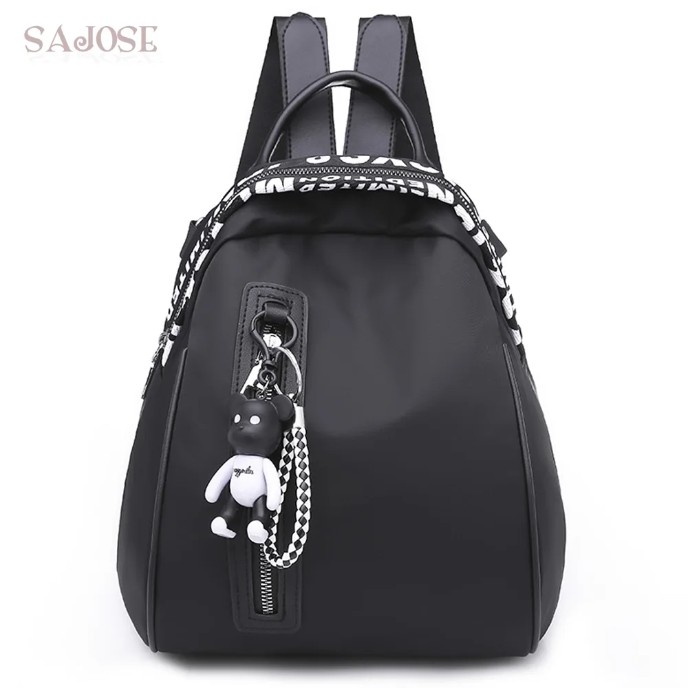 

School Backpacks For Teenage Girls Women Casual Nylon Backpack Female Fashion Designer Letter Bear Shoulder Bag Drop Shipping