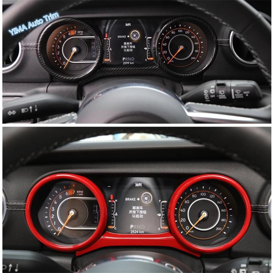

Lapetus Car Styling Dashboard Instrument Panel Screen Ring Cover Trim 3 Pcs / ABS Fit For Jeep Wrangler JL 2018 2019 / 2 Colors