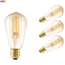 IWHD Bombillas светодиодный Edison лампа 4 Вт ST64 Lampara Винтаж подвесной светильник в стиле ретро ампулы лампа промышленный декоративный светильник