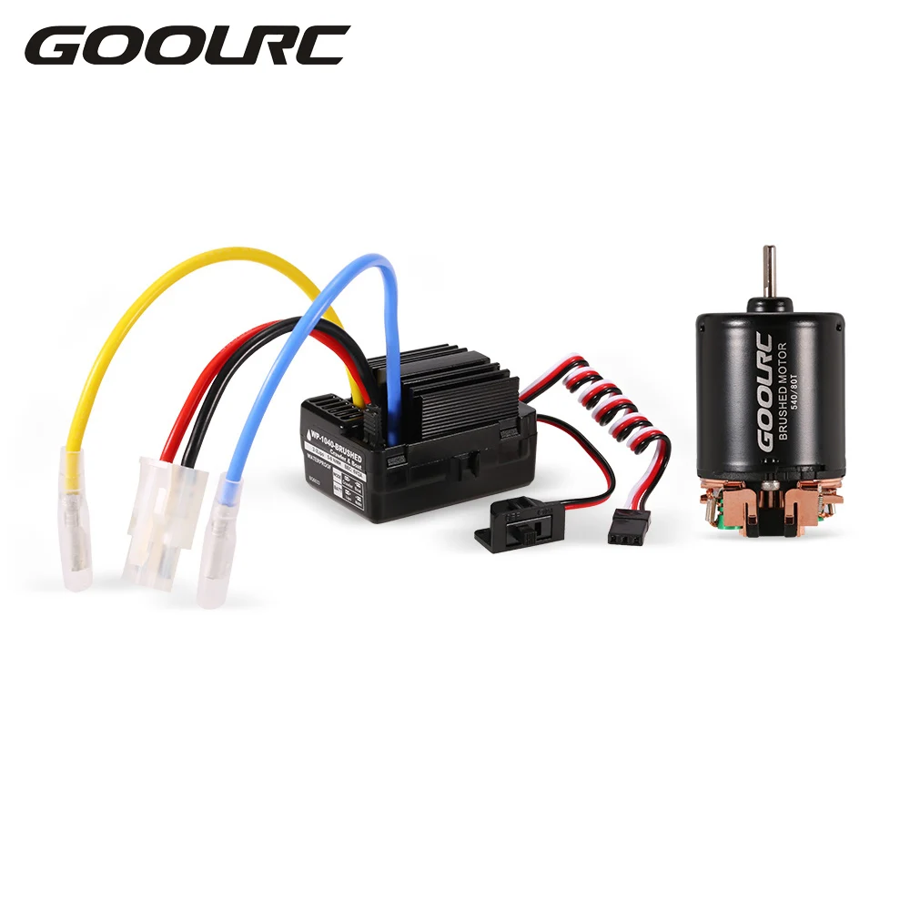 

GoolRC RC Part Motor 540 80T Brushed Motor with 40A Electric ESC Combo Set for 1:10 RC Car Axial SCX10 RC4WD D90 Crawler Truck