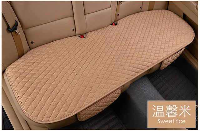 Linen Fabric Car Seat Cover Four Seasons Front Rear Flax Cushion Breathable Protector Mat Pad Auto accessories Universal Size -