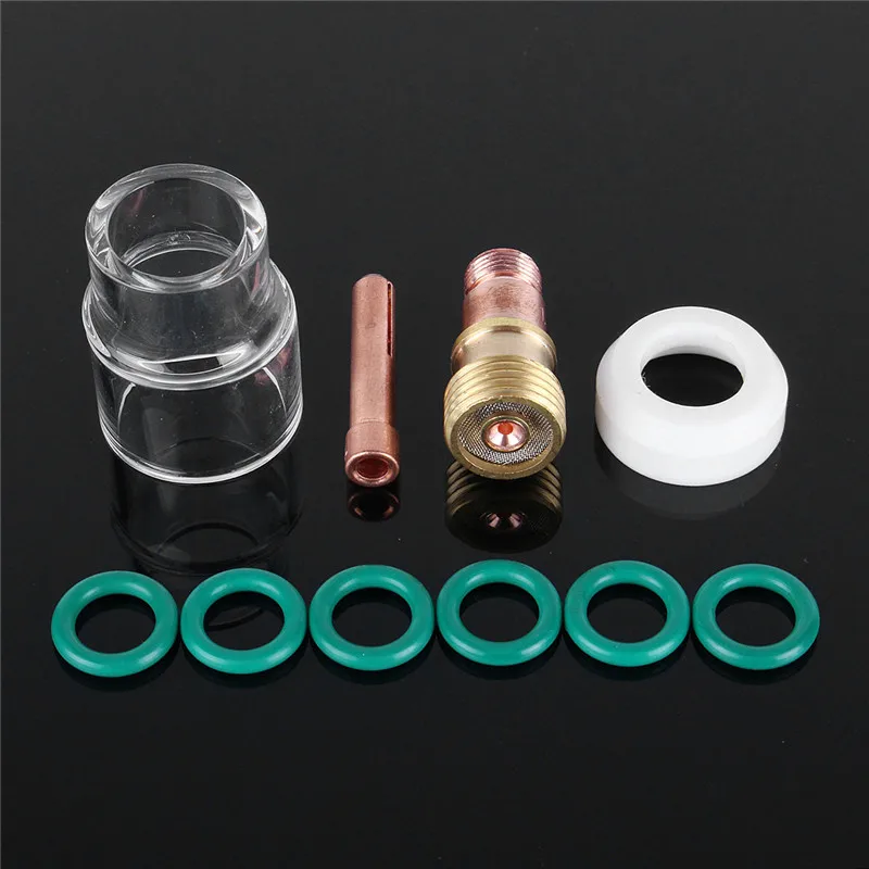 

Hot Sale New 10pcs Pratical Pyrex Welding Cup 1.6mm 1/16" Welding Torch Stubby Gas Lens #12 Pyrex Cup Kit For WP-17/18/26