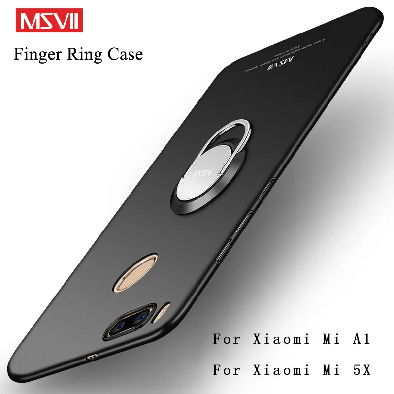 

Xiaomi Mi A1 Case Cover With Ring Metal Car Magnetic Holder Slim Hard PC Back Coque For Xiaomi Redmi Note5 5Pro Msvii Phone Case