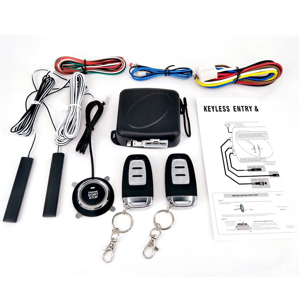

9Pcs/set Auto Car Alarm Car Engine Push Start Butto Ignition Starter Keyless Entry Start Stop Immobilizer Anti-theft System