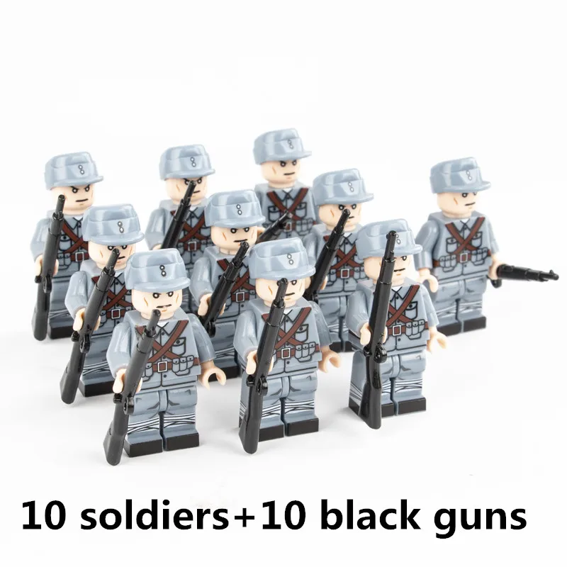02-set Фигурка солдата строительные блоки шляпа шлем оружие 98K пистолет SWAT город части полицейский кирпич совместимые военные игрушки для детей D019 - Цвет: 02-set