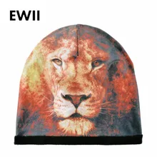 Модная зимняя шапка для мужчин, Лев, шапочки для женщин, skullies, мужские теплые шапки с принтом, женские шапочки, мужские повседневные Шапки, шапки gorras muje