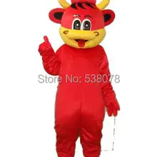 EMS отправка желтая мышь красный корова красный скот красный маскарадный костюм быка ростовой костюм мультяшный ферма животное Fancy нарядное платье SW1258