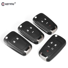 KEYYOU Flip Folding Remote car Key Shell For Chevrolet Cruze Epica Lova Camaro Impala 2010 2011 2012 2013 HU100 Blade