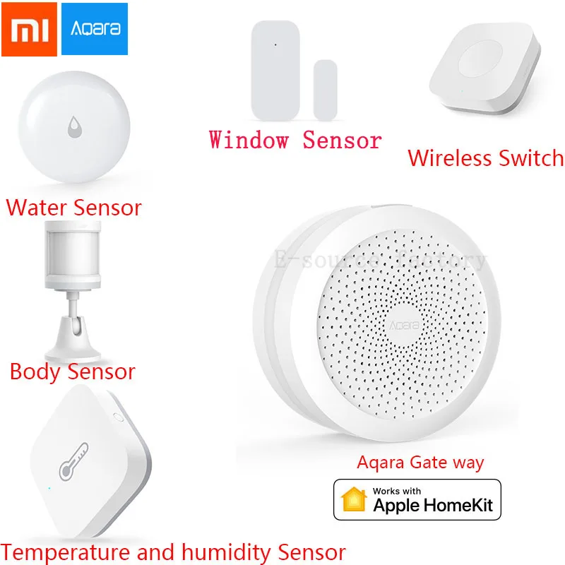 

Xiaomi AQARA Smart Home Kits Gateway Hub Door Window Sensor Human Body Wireless Switch Humidity Water Sensor For Apple Homekit