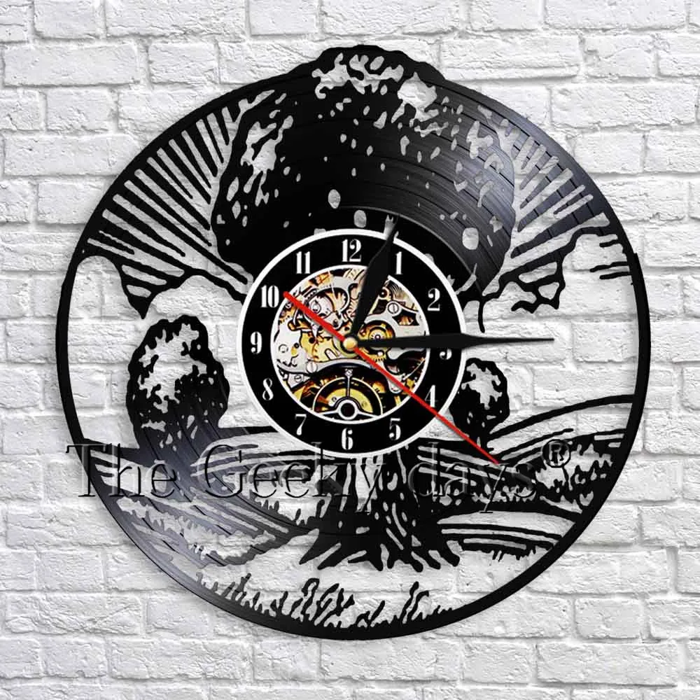 Trees Of Life Wall Art Decor Wall Clock Nature Forest Vinyl Record Wall