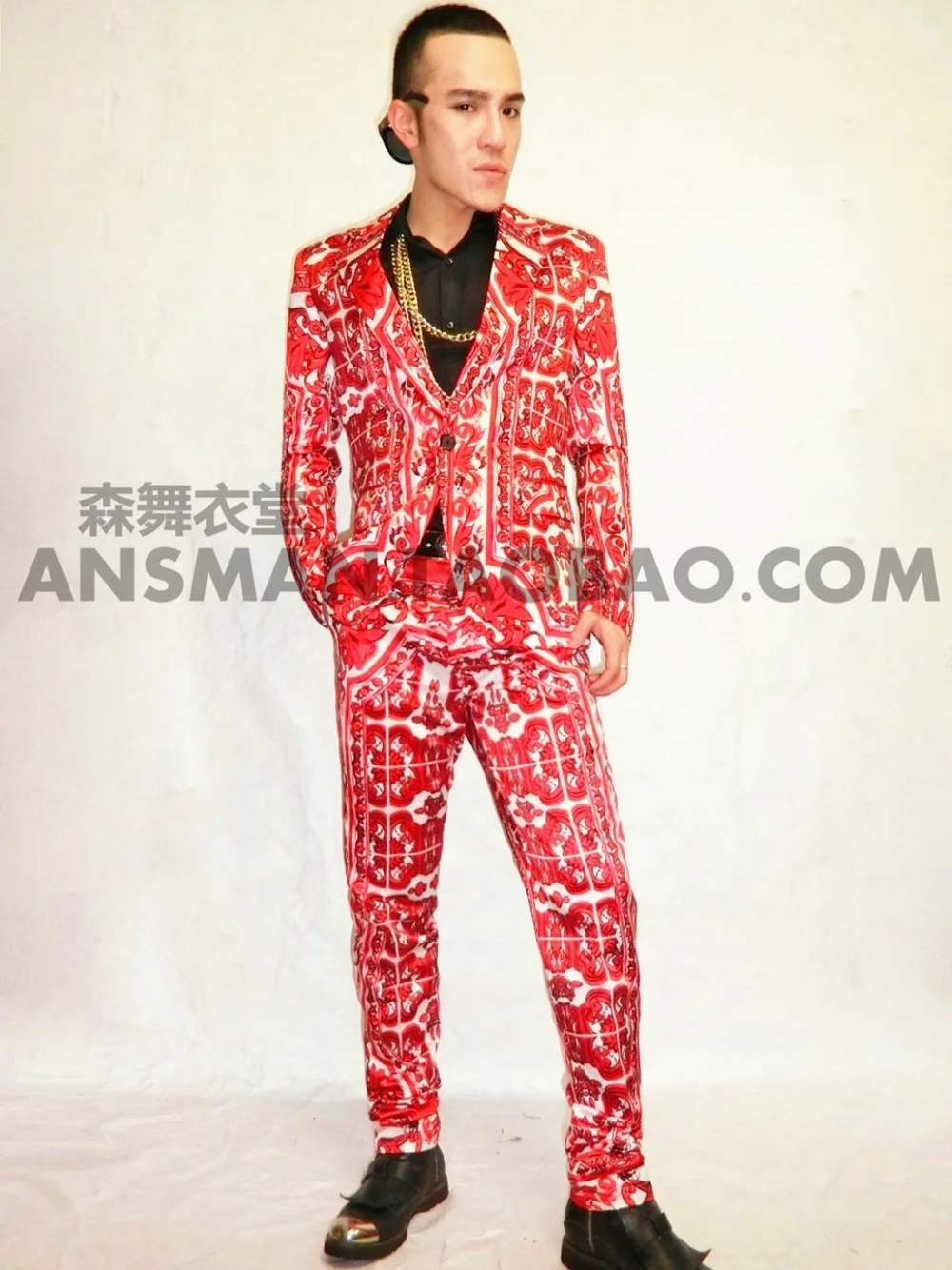 

New Nightclub Male Singer DJ GD Stars performance suits Chinese style Party shows suit costumes Men's stage suits