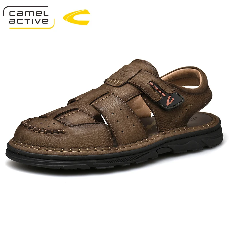 

Camel Active 2019 Summer Handmade Comfortabl Genuine Leather Male Sandals Men Shoes Casual Classic Sewing Water Beach Sandalias