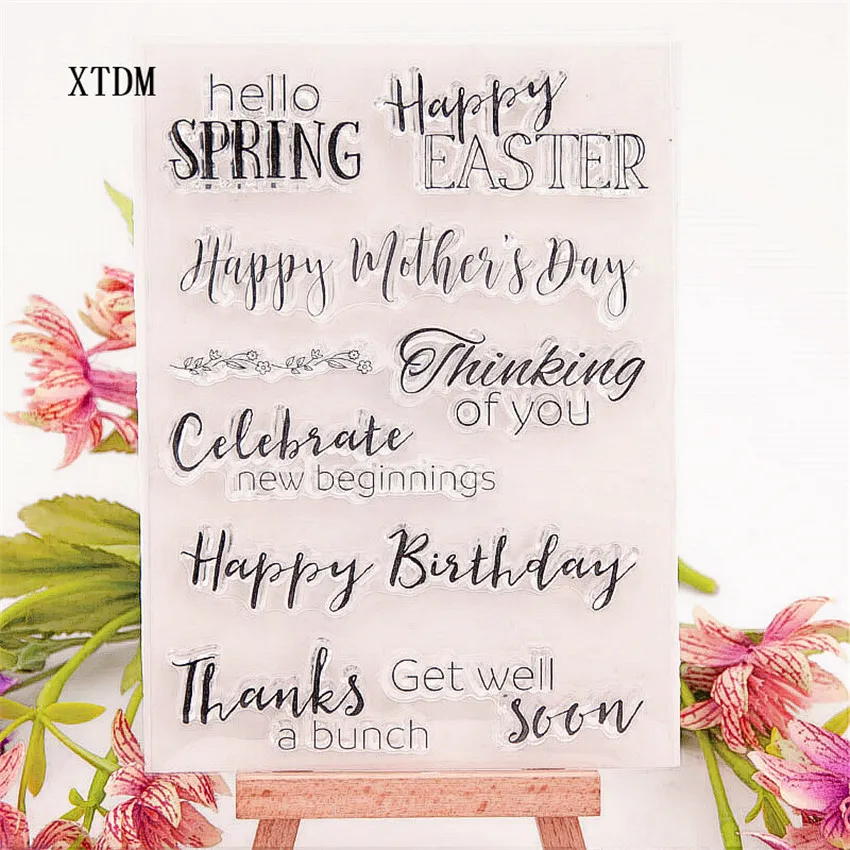 

Hot sale happy birthday Transparent Clear Stamps / Silicone Seals Roller Stamp for DIY scrapbooking photo album/Card Making