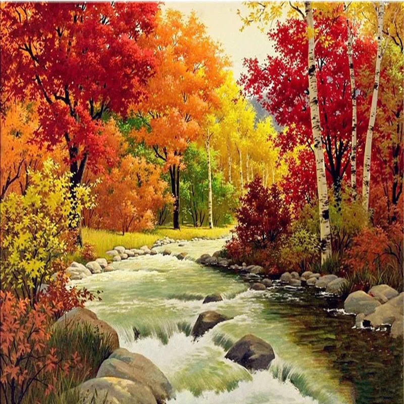

5D Diy Diamond Painting Cross Stitch Diamond Embroidery Landscape Autumn Forest Pattern Hobbies And Crafts Diamond Mosaic Kits