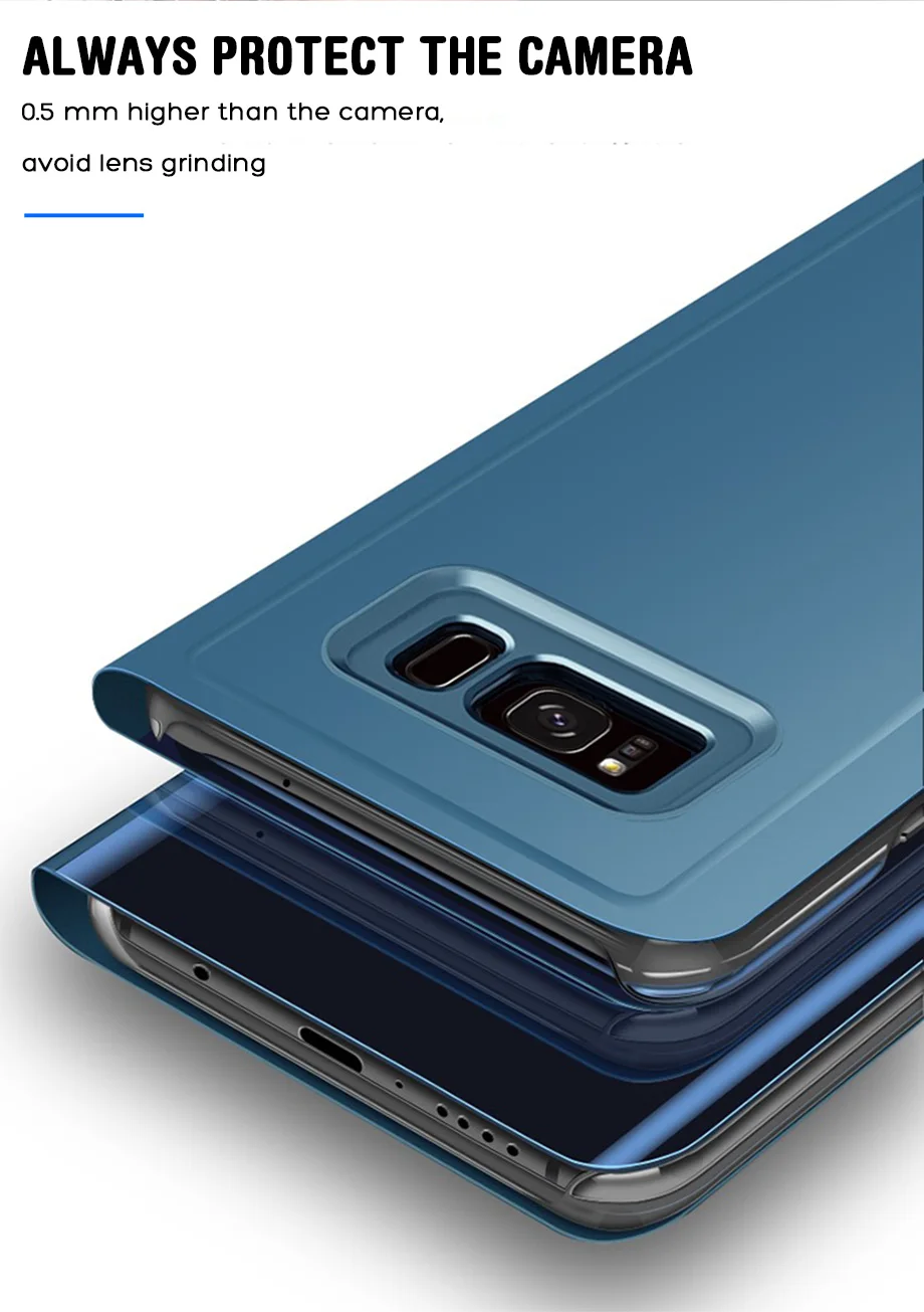 Умный зеркальный флип-чехол для телефона Samsung Galaxy A70 A50 A40 A30 A20 A10 S8 S9 Plus, чехол-подставка для M10 M20 M30, чехлы