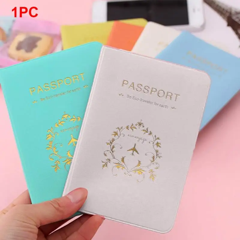 2018 Women Passport Cover Candy Color PVC Passport Holder Cute Travel