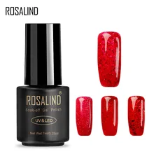 ROSALIND гель 1S 7 мл, флакон, Черный Цвет замочить красный цвет бриллиантовый блеск с ультрафиолетовым свечением Гель-лак для ногтей необходимо верхнее базовое направление для дизайна ногтей