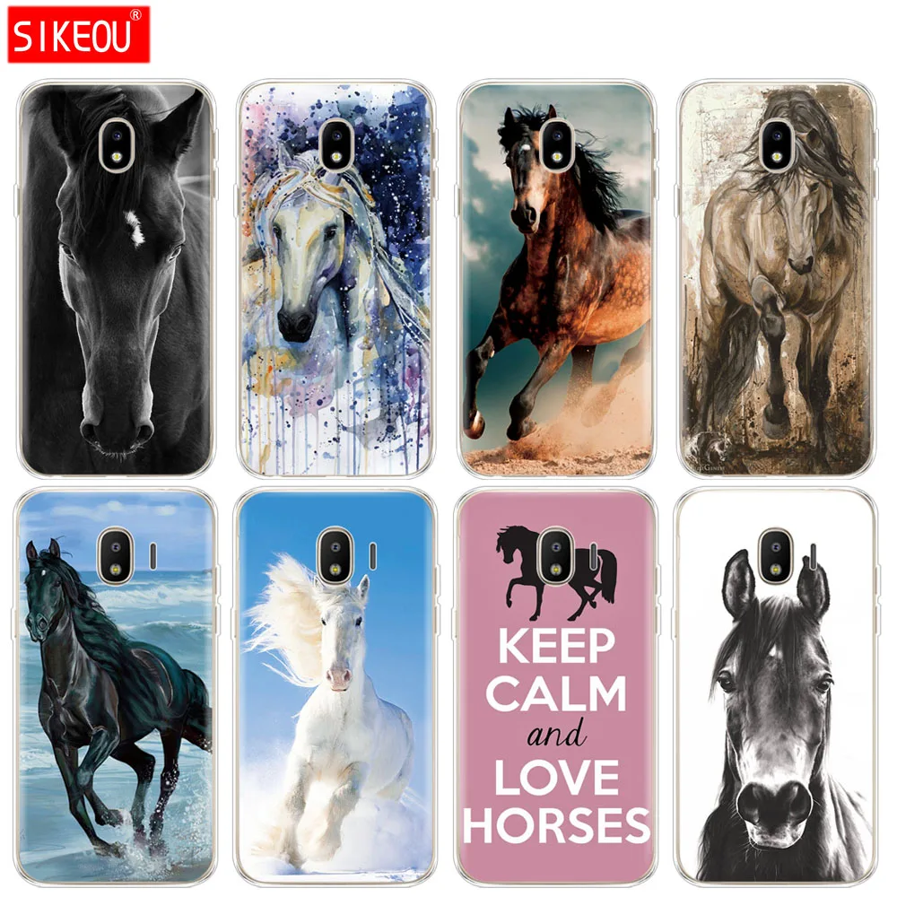 

silicone cover phone case for Samsung Galaxy J3 J5 J7 2017 J330 J530 J730 PRO j2 2018 horse animal