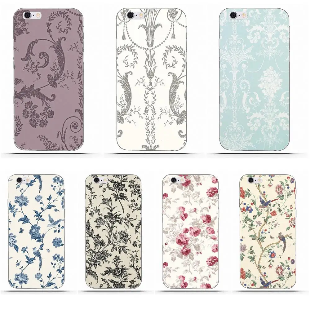 Wexoeq Soft TPU Design For Apple iPhone X 4 4S 5 5C 5S SE 6 6S 7 8 Plus Laura Ashley Josette | Мобильные телефоны и