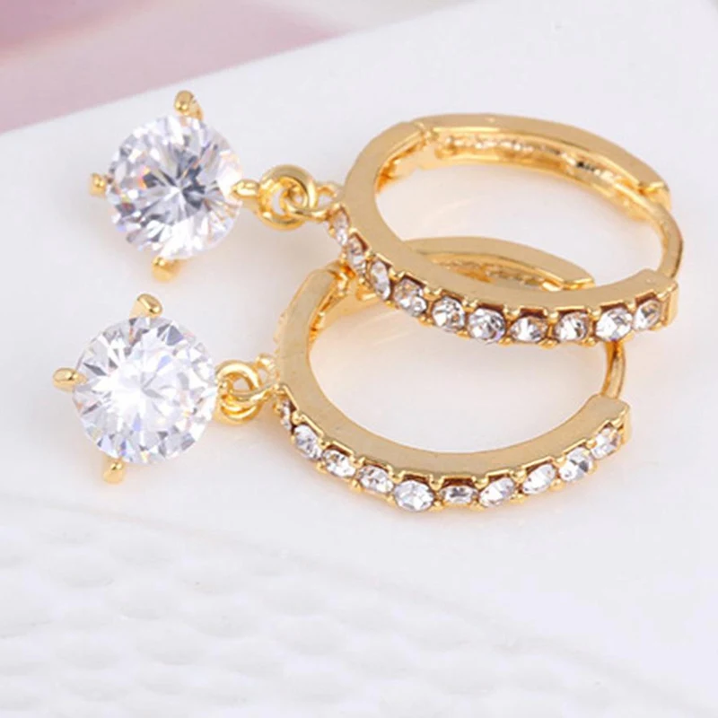 

2018 Brand New Ear Stud Gold Silver Metal Zircon Star Heart Hoop Arrows Earrings Set Fashion Women Ladies Jewelry