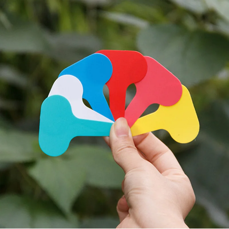 

60 pcs Plastic Many colors T-type kindergarten plants Labels flower pot thick tag marker for plants garden ornaments