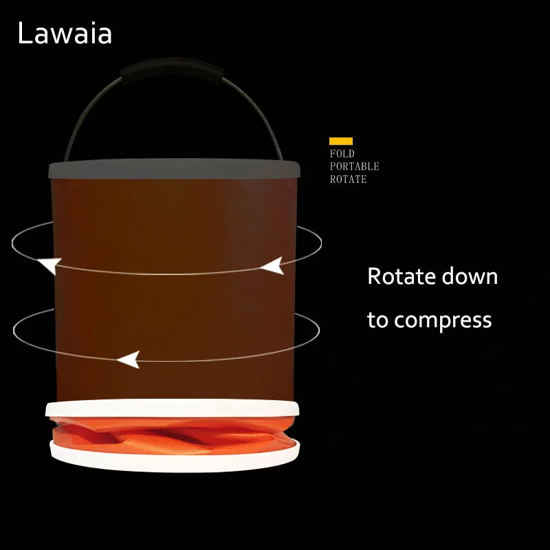 Lawaia Складная рыболовная коробка, ведро, портативная лодка, Рыболовный инструмент, ведра, складное ведро, телескопическая 11L 20L, оранжевая рыболовная снасть, коробка