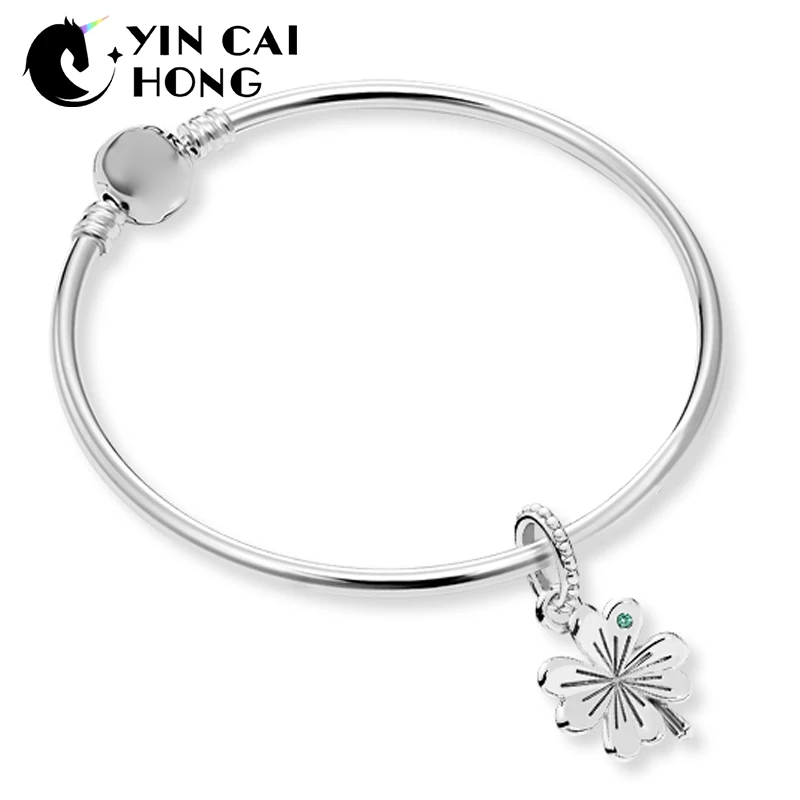 

YCH 100% 925 Sterling Silver New Spring Heart-shaped Four-leaf Clover Bracelet String Ornaments Set To Send Girlfriend Gifts