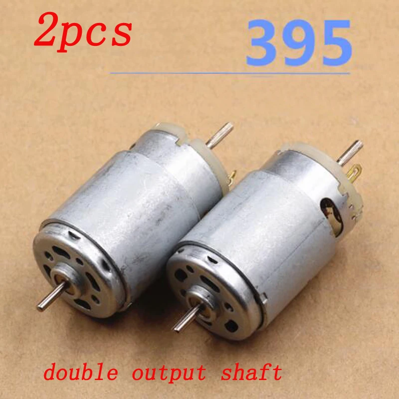 

2pcs Double Output Shaft 395 Micro Mini Motor DC 6V-12V High-speed Engine Replacement w/ Rear Knurled Shaft for DIY RC Model
