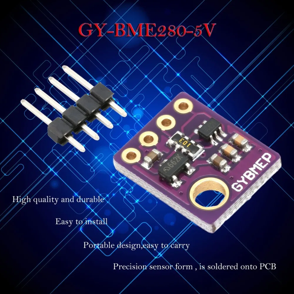 GY-BME280-5V Digital Sensor SPI I2C Humidity Temperature and Barometric Pressure Sensor Module 1.8-5V DC High Precision