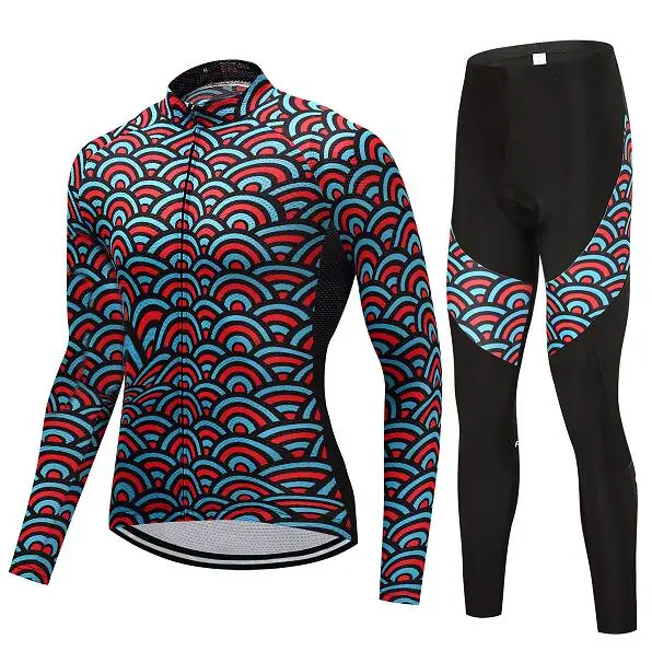 Мужской комплект из Джерси для велоспорта, зимний комплект одежды из теплого флиса для велоспорта, профессиональная одежда для гонок с длинным рукавом, велосипедная форма, костюм, облегающий костюм - Цвет: jersey and pants