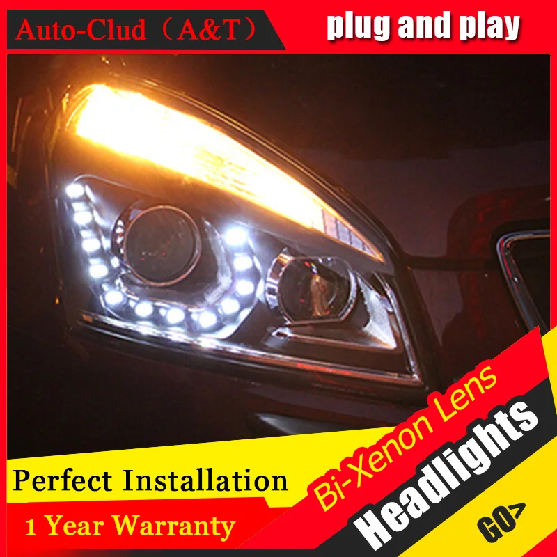 Auto Clud 2008 2013 qashqai headlight car styling qashqai head lamp12 high brightness LED DRL parking