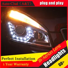Auto Clud 2008 2013 qashqai headlight car styling qashqai head lamp12 high brightness LED DRL parking