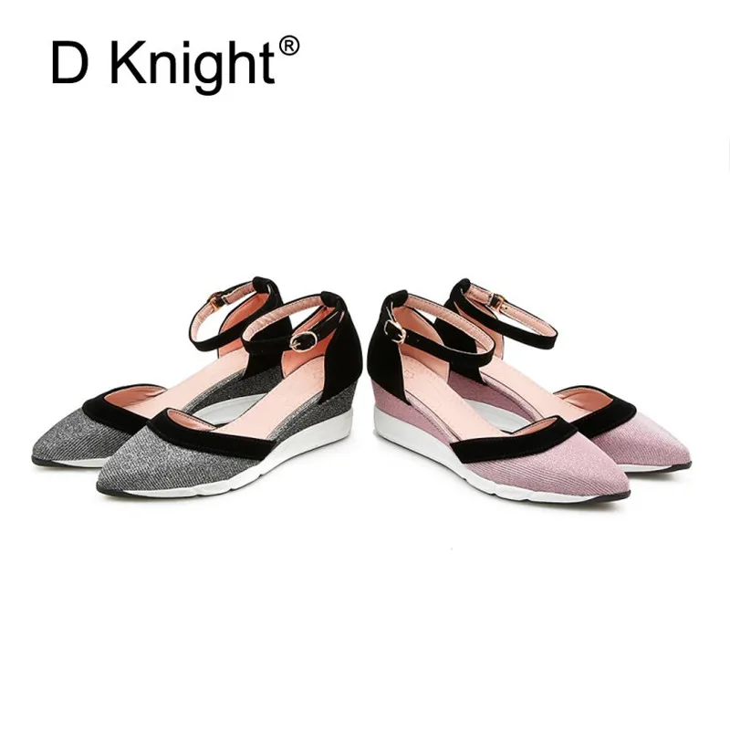 Women Wedges Sandals Mixed Color Block Platform Wedge Heel Ankle Strap Summer Lady High Heels Sandal Closed Toe Pump Shoes Woman (6)