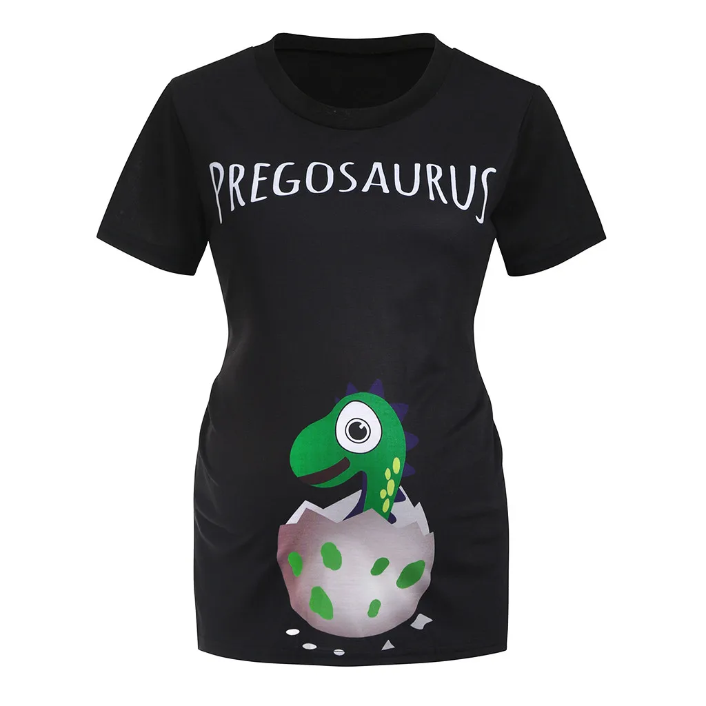 

vetement femme 2019 Women's maternity clothes Mommy Letter Easter Egg Dinosaur T-Shirt Tops Pregnancy Clothe ropa de mujer