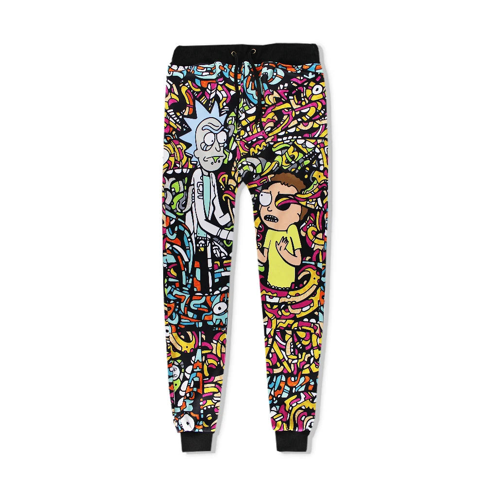 

New Unisex Rick and Morty 3D Print Loose Pants Mens Cool Street full Length Pencil Pant Ricky Womens Casual Trousers Stretwear