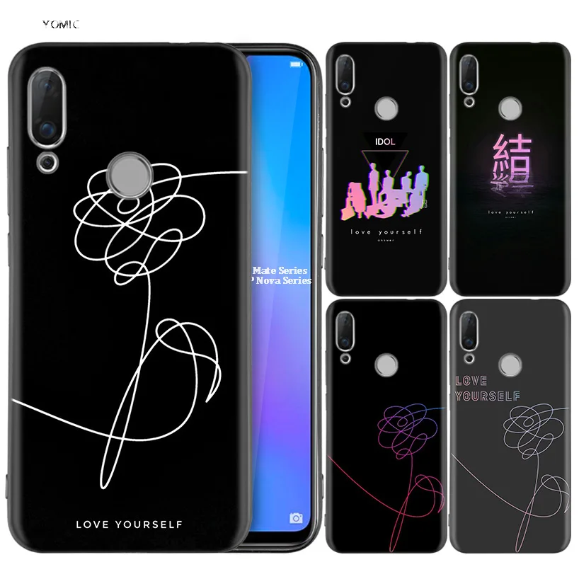 

Silicone Coque Case for Huawei P30 P20 P10 P9 Mate 20 10 Lite Pro Nova 3i 4e 3E P Smart 2019 2018 Plus Bangtan Yourself Kpop