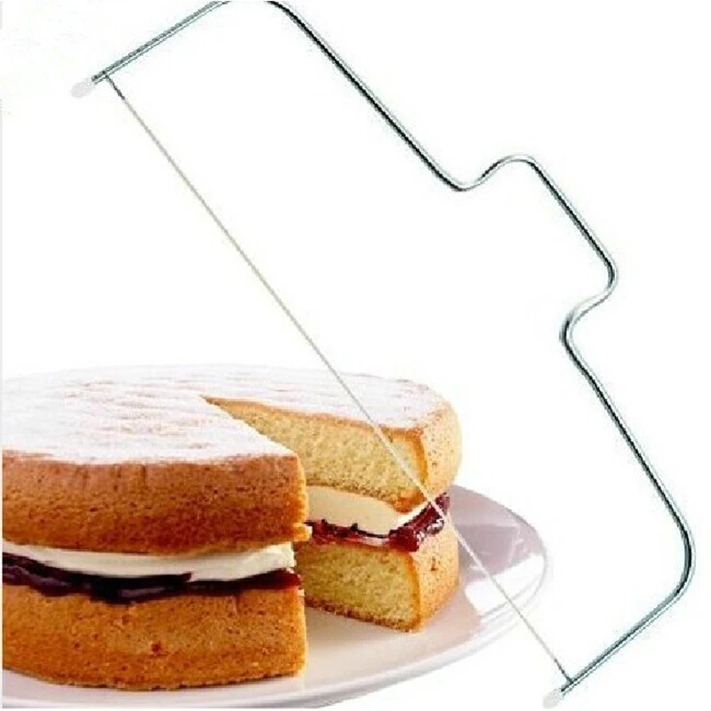 1Pc Stainless Steel Adjustable Wire Cake Slicer Leveler Slices Cake