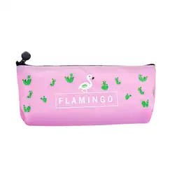 Горячая Мода Фламинго гель pvc пенал на молнии контейнер макияж кисточки держатель Организатор