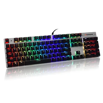

104 Key LED Mechanical Backlit Gaming Keyboard Wired USB Anti-ghosting Blue Switch RGB Keyboards for Gamer Tablet Computer