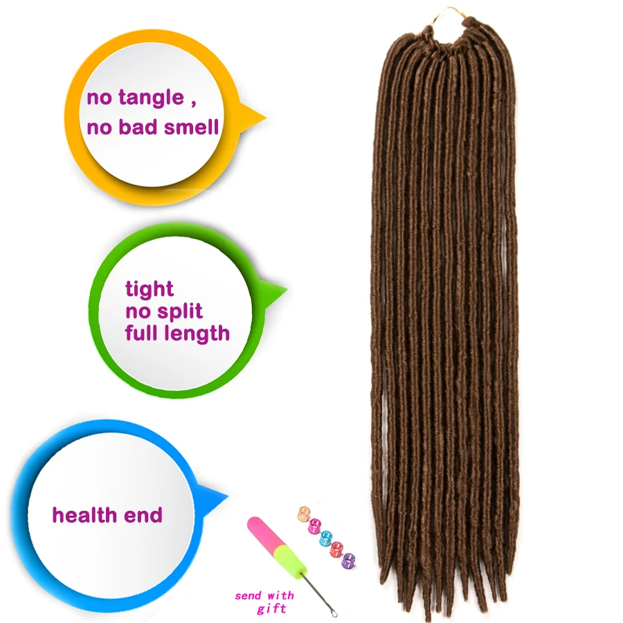 faux locs crochet hair braid 10 pack 18'' 12 strands/pack,VERVES synthetic hair extensions,black ,blond,brown color