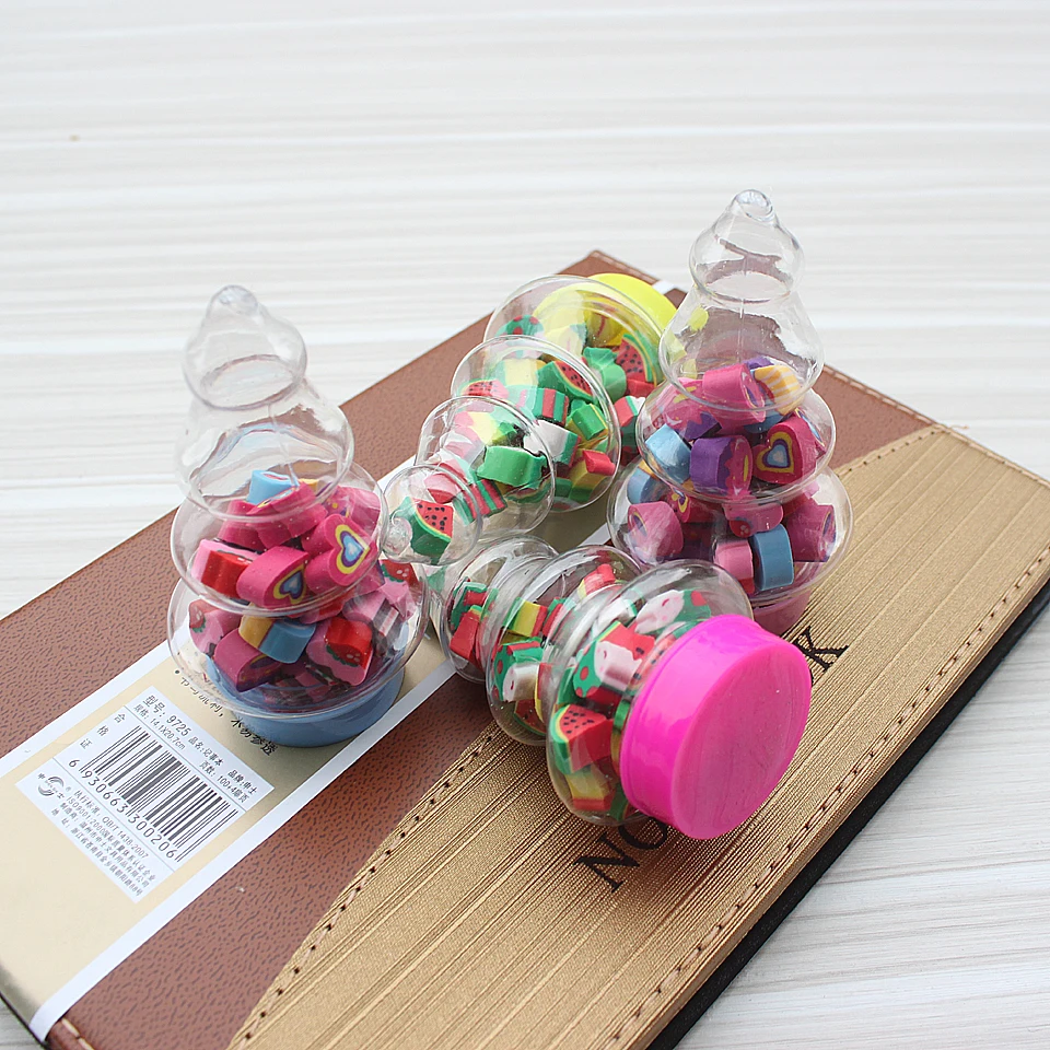 Christmas tree eraser, student supplies creative holiday gift, fruit