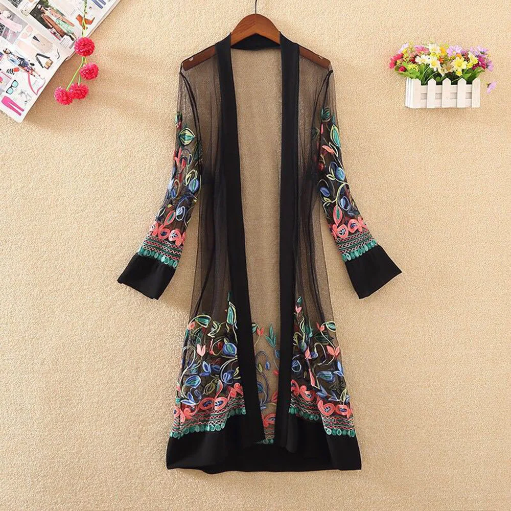 

Women Shirts Tops Casual Vintage Kimono Cardigan for Ladies Summer Long Chiffon Kimono Loose Floral Printed Blouse Tops Shirt