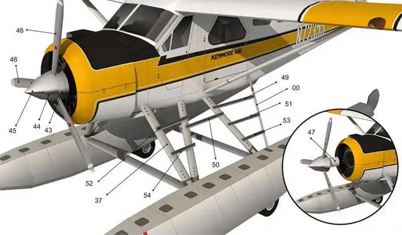 1:32, DHC-2, Бобер, самолет, 3D бумажная модель, космическая библиотечная бумага, ремесло, картонный домик для детей, бумажные игрушки