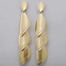 Модные ювелирные изделия длинные висячие серьги для женщин медные чистые золотые цвета Модные бразильские вечерние серьги для свадьбы