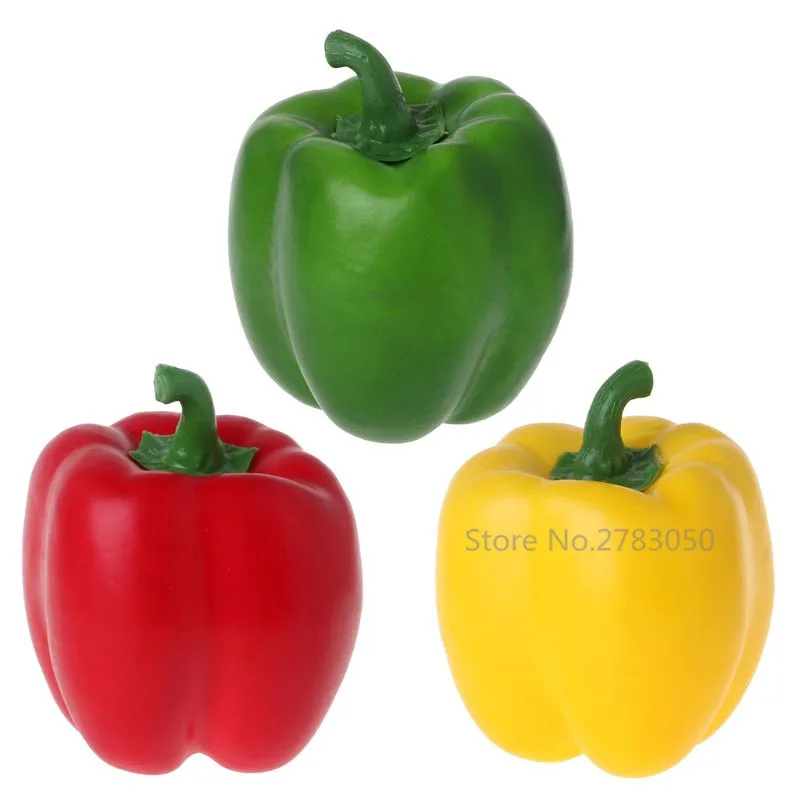 

1Pc Yellow/Green/Red Artificial Chili Peppers Fake Vegetables Kitchen Bar Home Party Decor Children Teaching Props Toys